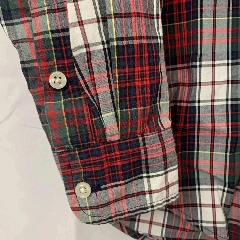 Boys‎ Ralph Lauren Long Sleeve Plaid Button Down Collar Shirt Size M(12-14) EUC